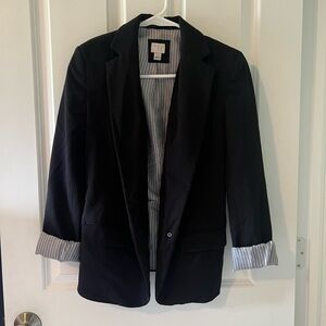 Black Blazer with Striped Lining